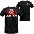 Retro Ariat American Flag 2 Sided T-shirt, Men Shirts For Country Boys, Patriotic Style Summer Graphic Tee, Gift For Dad For Husband For Him, Father's Day Gifts, Menswear Top