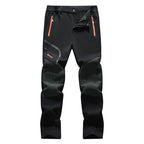 Men's Plain Polyester Fleece Insulated Thermal Pants - Heavy-Duty Waterproof Softshell, Below-the-Ankle, Heat-Reflective, Zip Pockets, Cold Weather Male Clothing Clothes Products for Hiking, Adventure