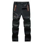 Men's Plain Polyester Fleece Insulated Thermal Pants - Heavy-Duty Waterproof Softshell, Below-the-Ankle, Heat-Reflective, Zip Pockets, Cold Weather Male Clothing Clothes Products for Hiking, Adventure