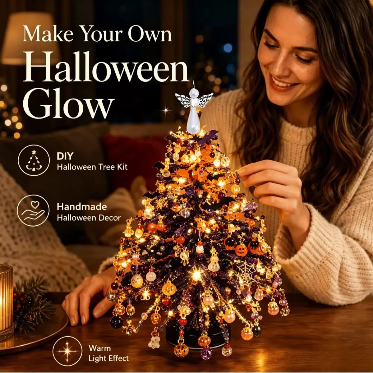 DIY Mini Crystal Bead Christmas Tree Tabletop Craft Kit