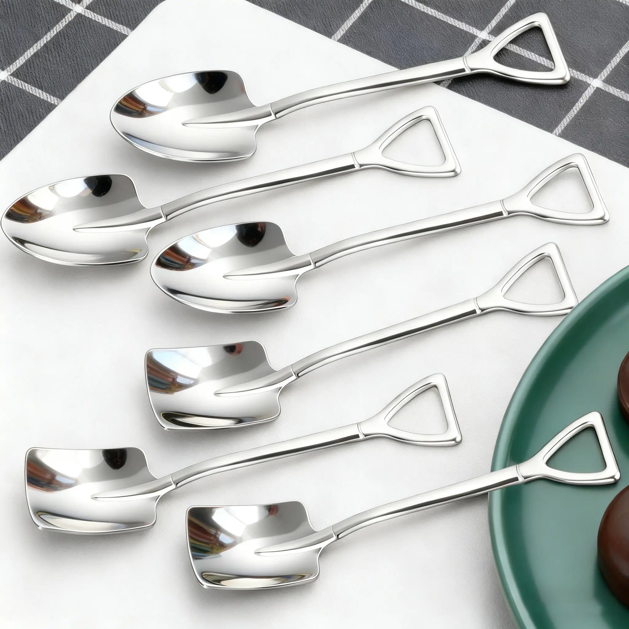 Retro Stainless Steel Spoon & Fork Set (Square/Pointed/Dessert/Ice Cream)