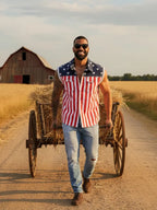 Yuanbang 4th of July Men’s American Flag Denim Vest USA 250th Birthday Independence Day Sleeveless Summer Casual Jacket Patriotic Style Outdoor Fashion Menswear Father's Festival Dad Gifts Guys Love Top Summer Wins
