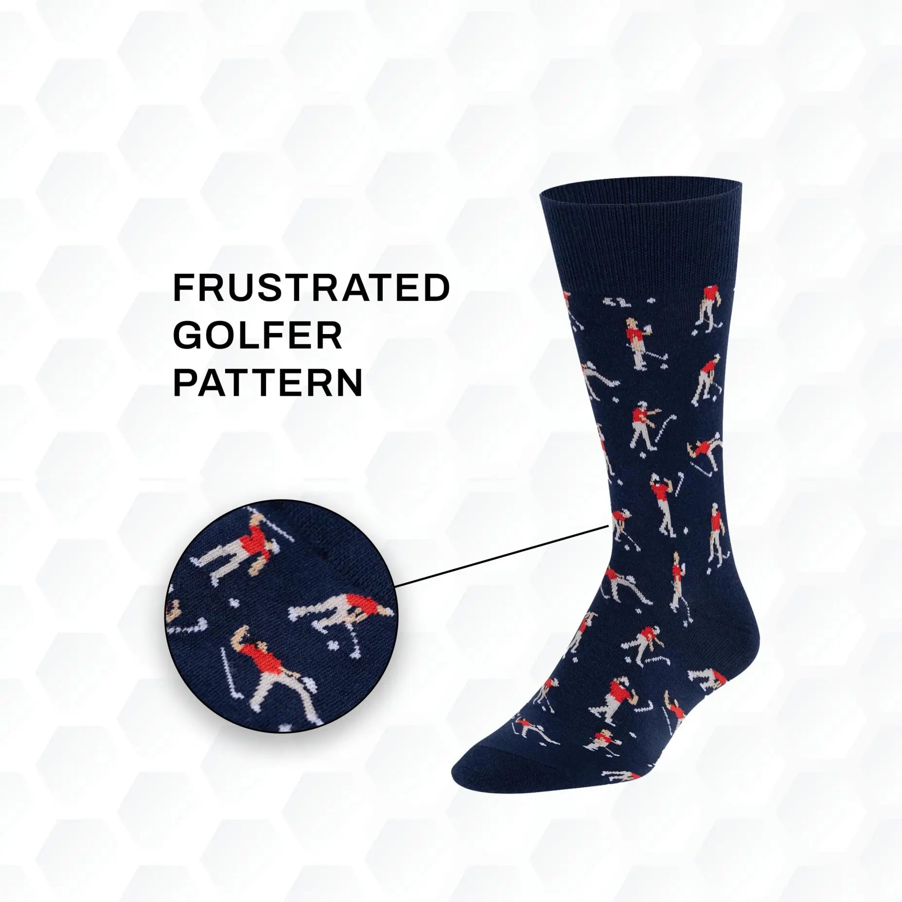 Golf Socks - Funny Angry Golfer Socks - 2 Pair per Pack - Size 10-13 Socks