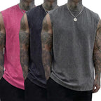 Pack of 3 vintage men’s undershirts/sleeveless shirts, new summer collection, 230 g heavy pure cotton, soft and gentle on skin fabric, unisex, machine washable, 100% cotton, relaxed retro fit,