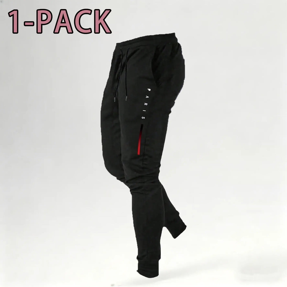 Men's Print Athleisure Joggers 3-Pack (Black, Gray, Navy)