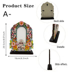 Traditional Día de los Muertos Wooden Picture Frame - Mexican Altar Tabletop Display, Multi-Style Photo Holder with Skulls/Marigolds, Indoor Recreation Home Decor
