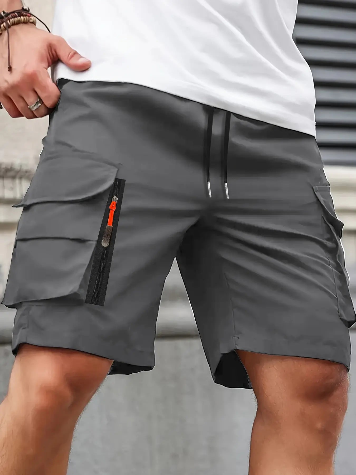 Men’s New Cargo Shorts 3 PackMen's summerZippered pocket.Loose.Outdoor Sports Knee Length Casual Shorts
