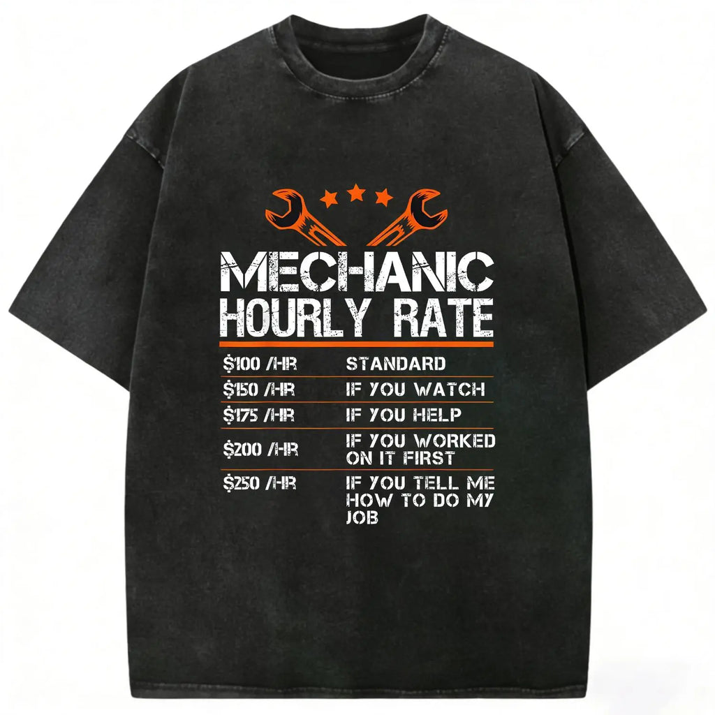 Summer t Shirts Funny Mechanic Hourly Rate Auto Repair Mechanic Labor Rates T-Shirt