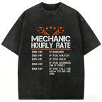 Summer t Shirts Funny Mechanic Hourly Rate Auto Repair Mechanic Labor Rates T-Shirt