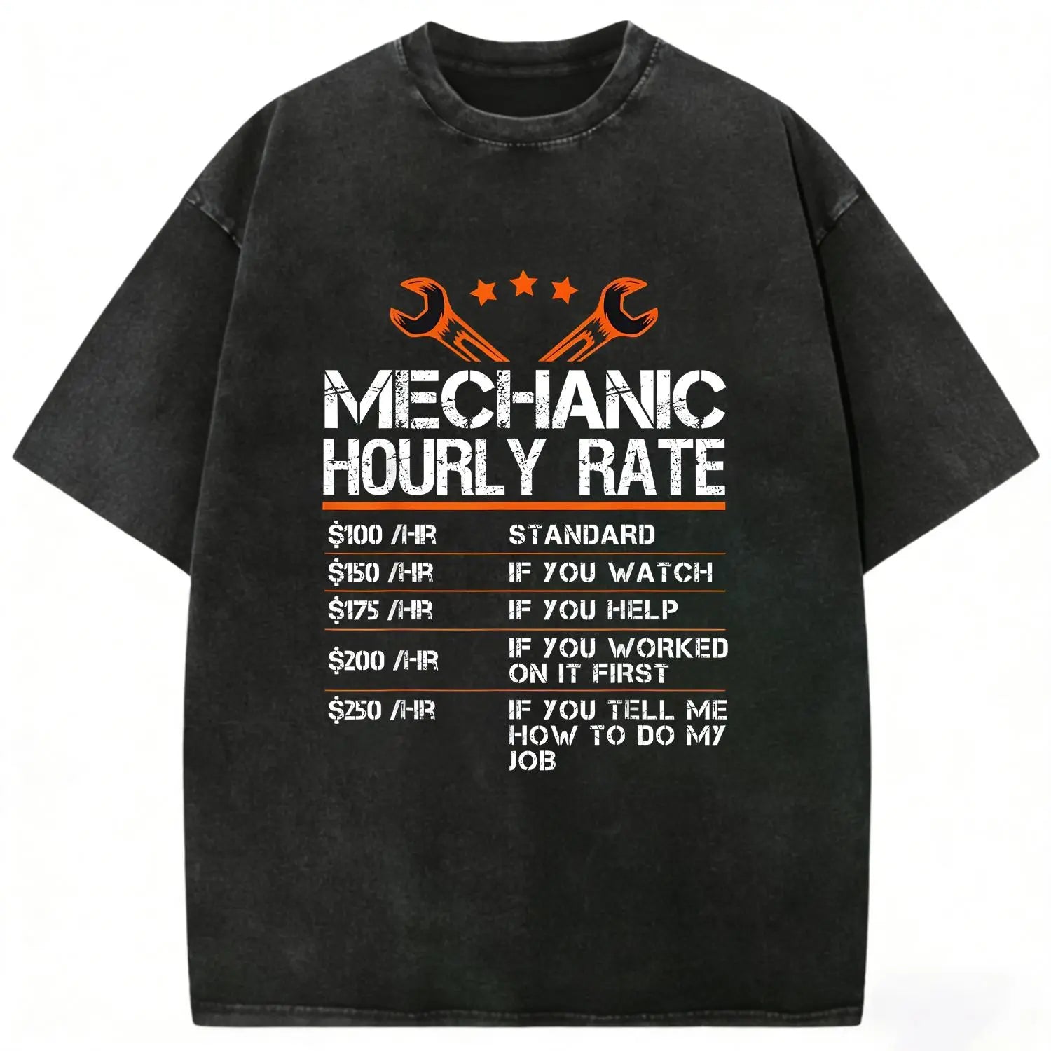 Summer t Shirts Funny Mechanic Hourly Rate Auto Repair Mechanic Labor Rates T-Shirt