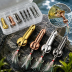 4PCS Fishing Spoon Lures With Reflective Flash Action and Sharp Treble Hooks, Topwater Metal Casting Baits for Bass, Trout and Predator Fish, Freshwater and Saltwater Fishing Gear, Tackle Box Essential for Anglers