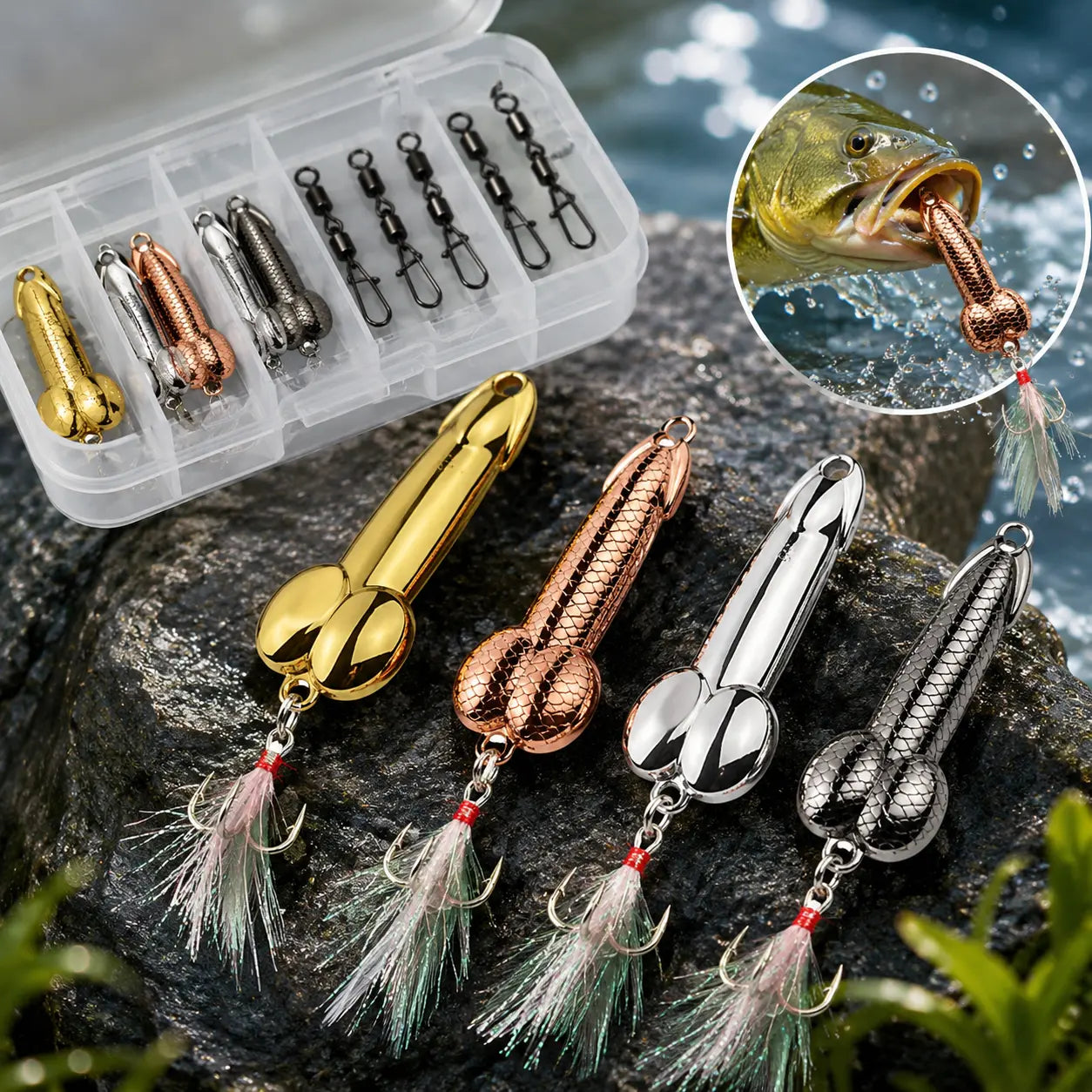 4PCS Fishing Spoon Lures With Reflective Flash Action and Sharp Treble Hooks, Topwater Metal Casting Baits for Bass, Trout and Predator Fish, Freshwater and Saltwater Fishing Gear, Tackle Box Essential for Anglers