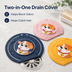 2-in-1 Cartoon Silicone Shower Bathtub Drain Cover