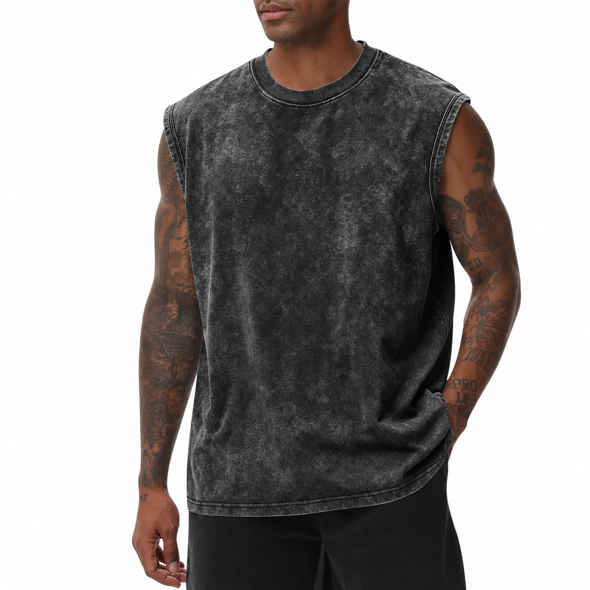 4-Pack Men's Vintage Acid Wash Tank Tops: Lightweight Casual Gym Vests