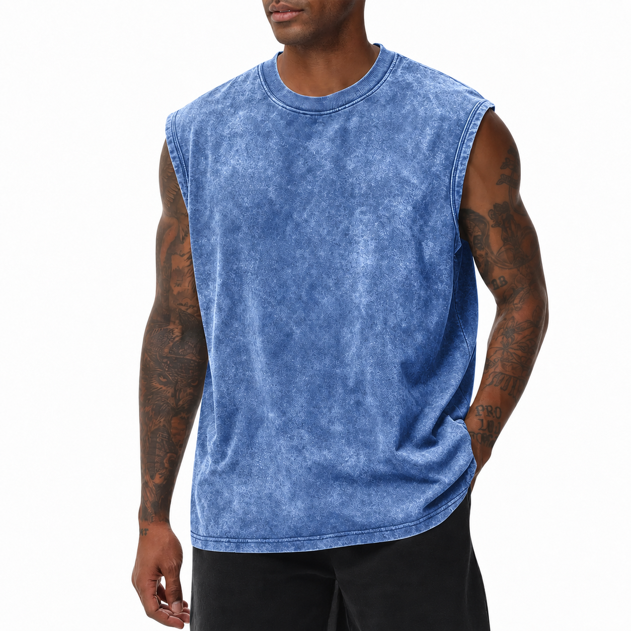 4-Pack Men's Vintage Acid Wash Tank Tops: Lightweight Casual Gym Vests