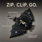 Leather Bat Coin Purse Keychain (Stylish Animal Pouch Gift for Him & Her)