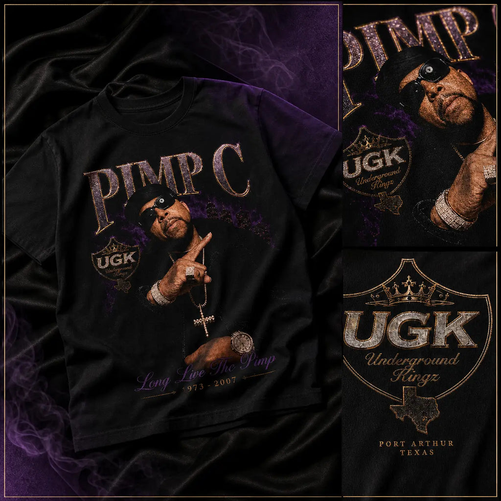 Pimp C "Long Live The Pimp" Graphic T-Shirt (Vintage Houston Rap UGK Streetwear)