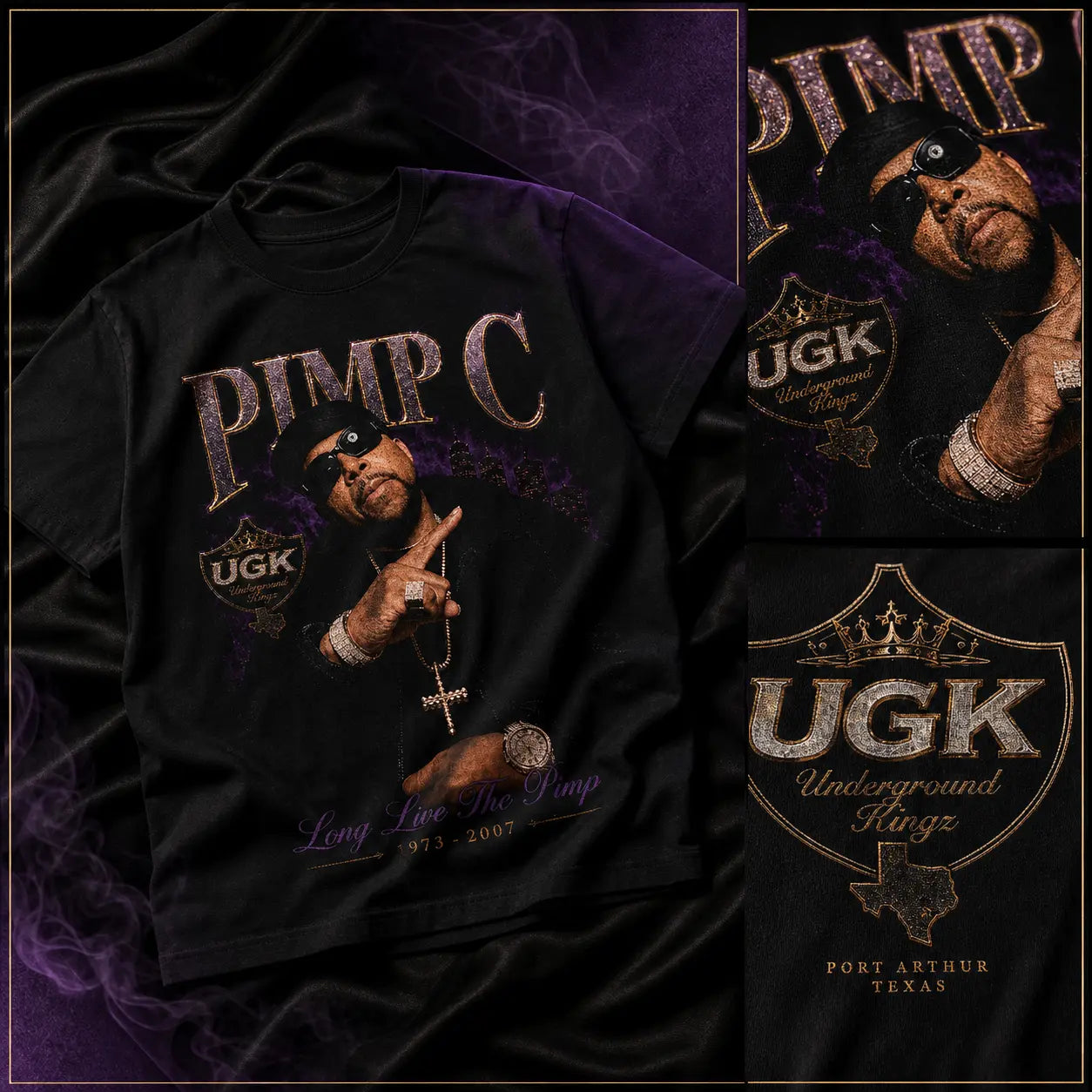 Pimp C "Long Live The Pimp" Graphic T-Shirt (Vintage Houston Rap UGK Streetwear)
