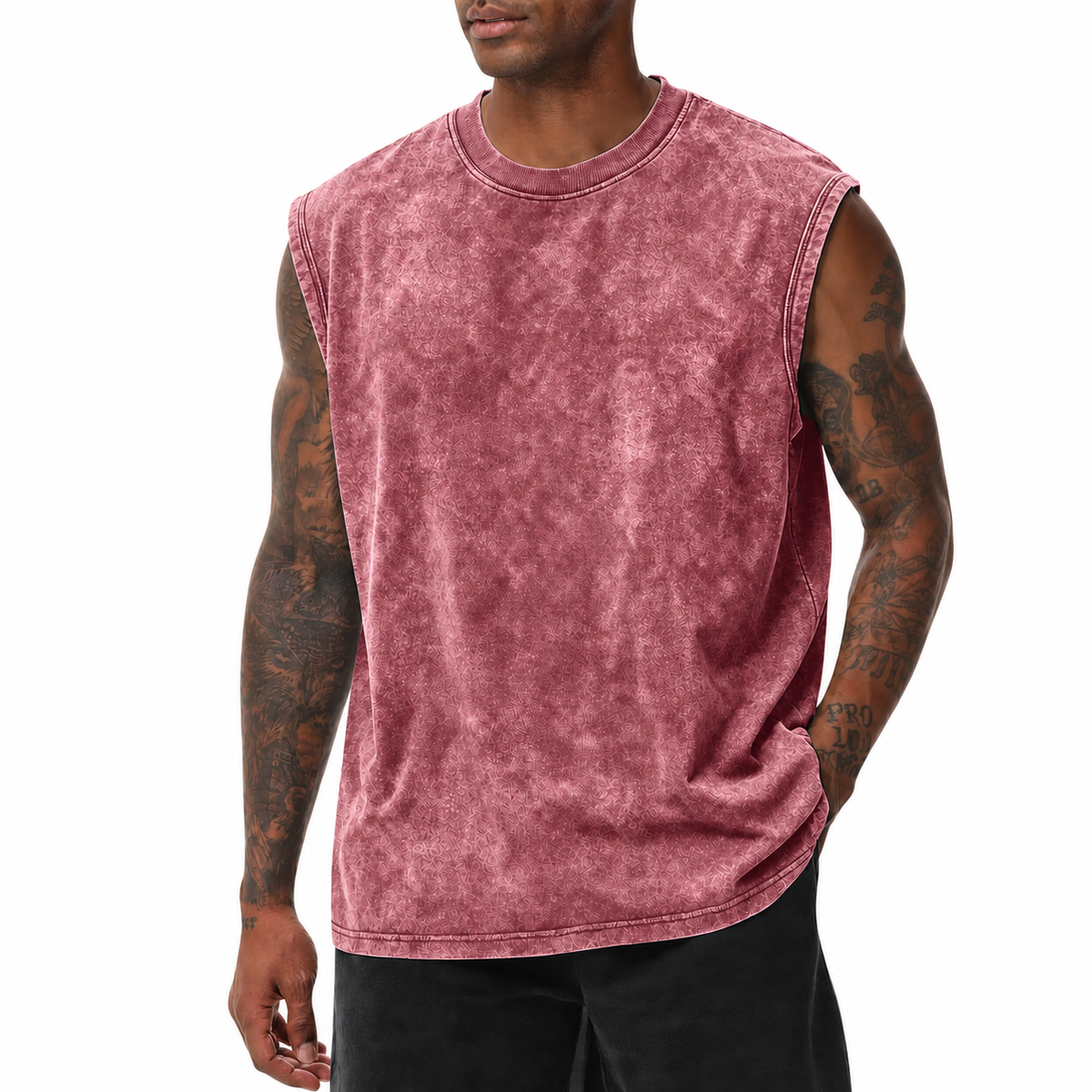 4-Pack Men's Vintage Acid Wash Tank Tops: Lightweight Casual Gym Vests