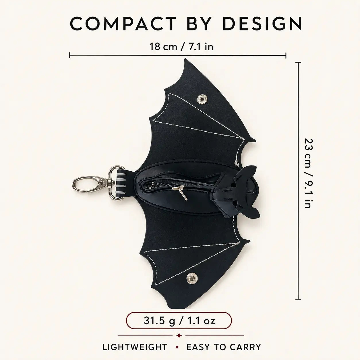 Leather Bat Coin Purse Keychain (Stylish Animal Pouch Gift for Him & Her)
