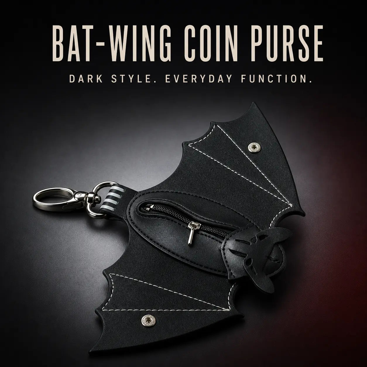 Leather Bat Coin Purse Keychain (Stylish Animal Pouch Gift for Him & Her)