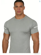 7PCS Men's Print Reflective Stripe  Sports T-Shirts, Quick Drying Breathable Round Neck T-shirt,Casual Tops for Workout Running, Gym Tees, Men's Sportswear for Summer  Running Shirts, Moisture-Wicking T-Shirts, Gym Workout Short Sleeve Shirts