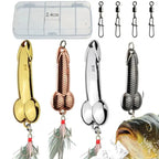 4PCS Fishing Spoon Lures With Reflective Flash Action and Sharp Treble Hooks, Topwater Metal Casting Baits for Bass, Trout and Predator Fish, Freshwater and Saltwater Fishing Gear, Tackle Box Essential for Anglers