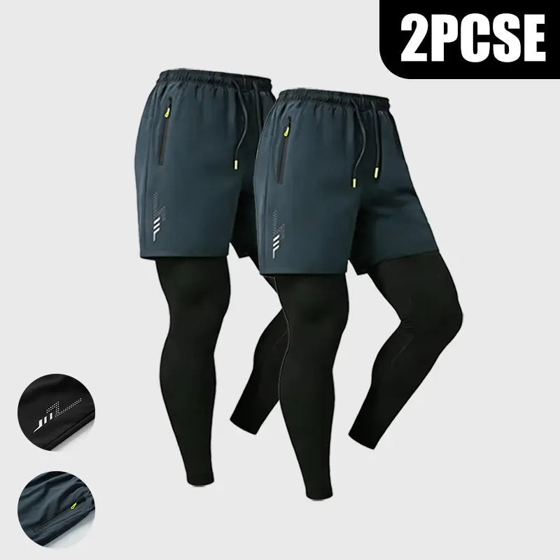 Men's 2-in-1 Compression Shorts | Lightweight Breathable Running Shorts