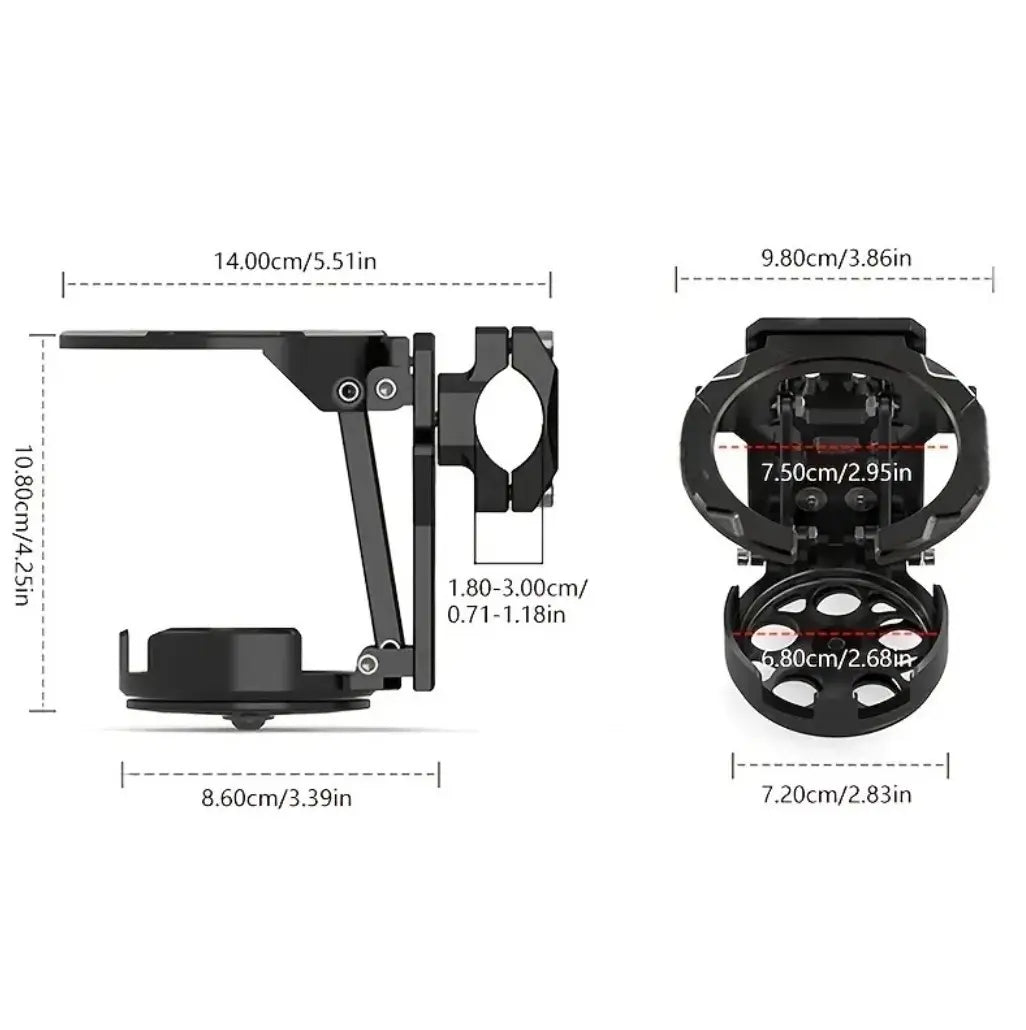 Bike Water Holder, Rotating Bottle Cage, Foldable Cup Mount Adjustable Folding Design, 360 Degree Rotation Support, for Adults Scooter Stroller Cycling Hiking Travel Outdoor Riding