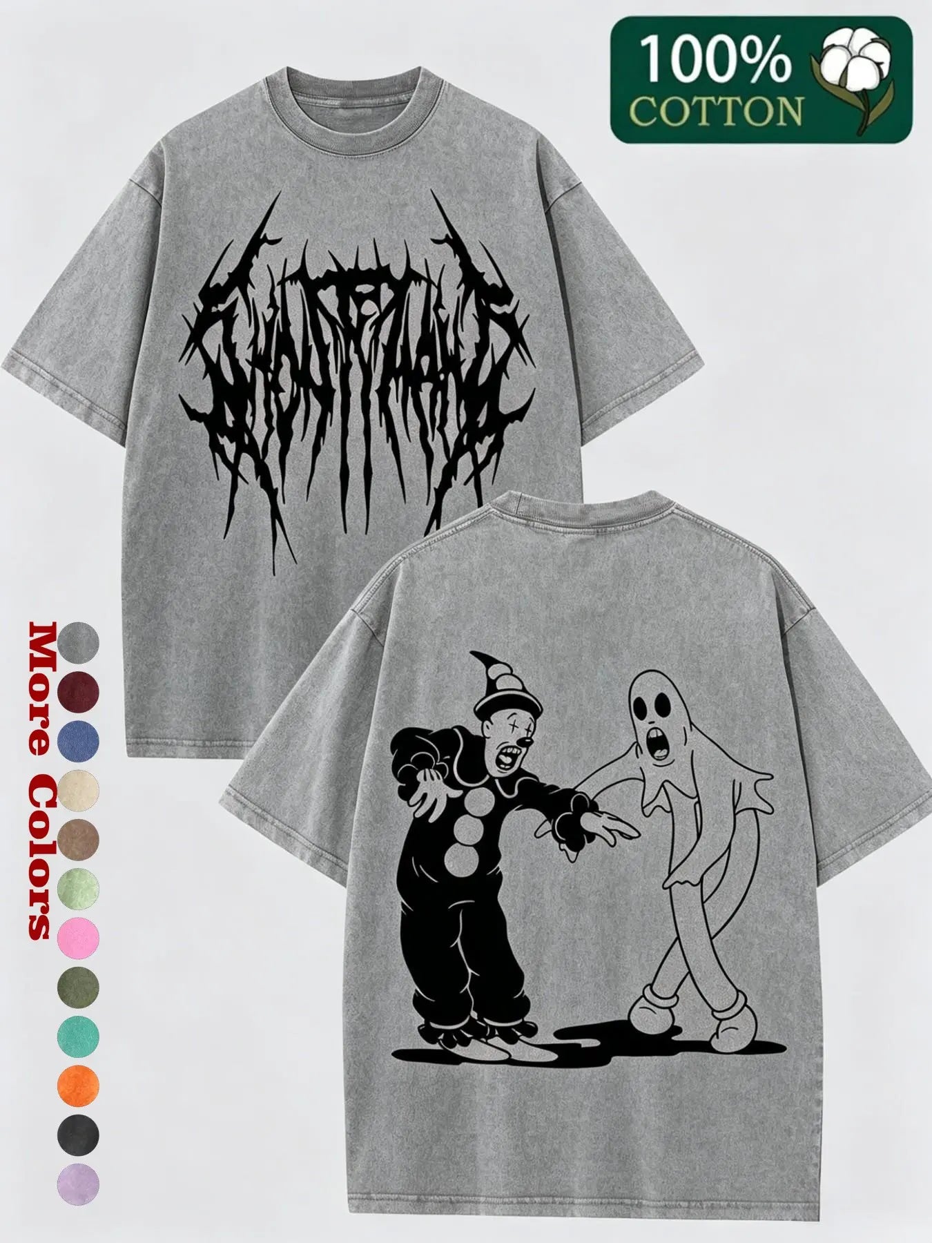 Kendim Sectim Ghostmane Halloween Spooky Hoodie, Soft Cotton Blend Fabric, Breathable, Casual Streetwear Fashion Print, Unisex, Ideal for Couples, Commuting, Sports, Outdoor, Casual Graphic Top