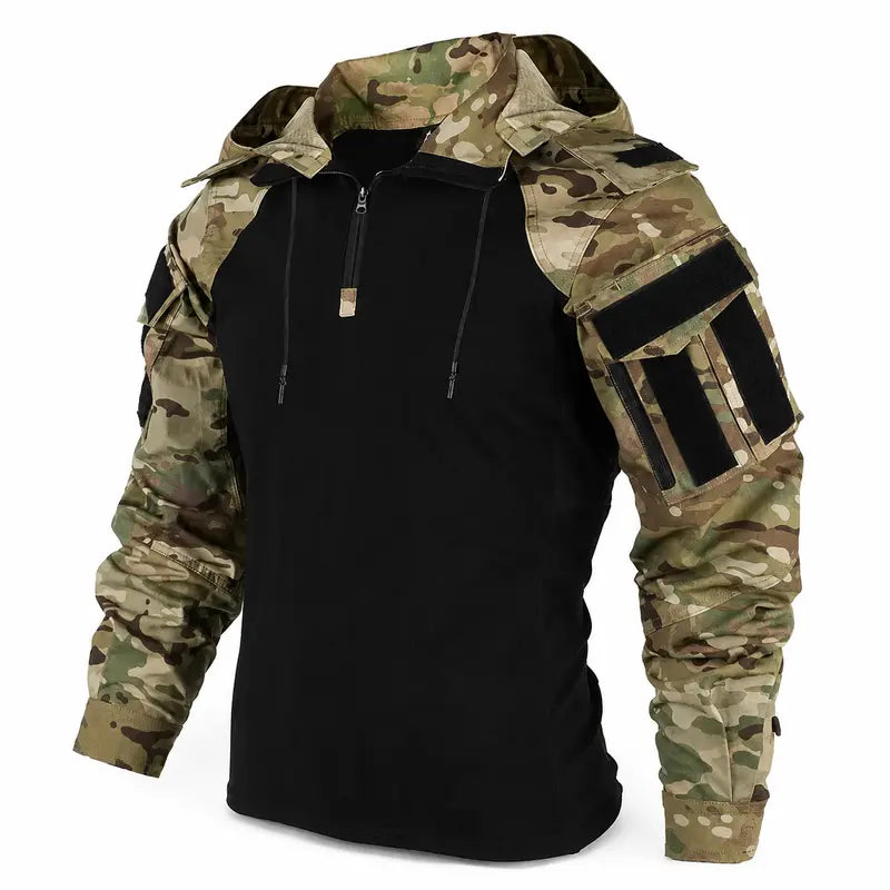 Men's Quick Dry Breathable Camo Long Sleeve Shirt for Hiking