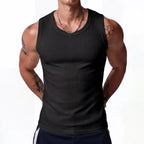 Men's Heavyweight High Stretch Breathable Wide Strap Ribbed Muscle Tank Top