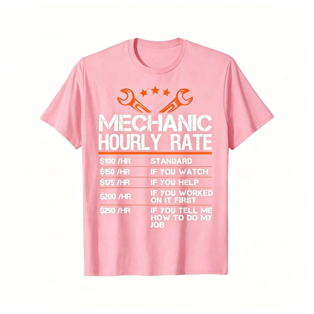 Summer t Shirts Funny Mechanic Hourly Rate Auto Repair Mechanic Labor Rates T-Shirt