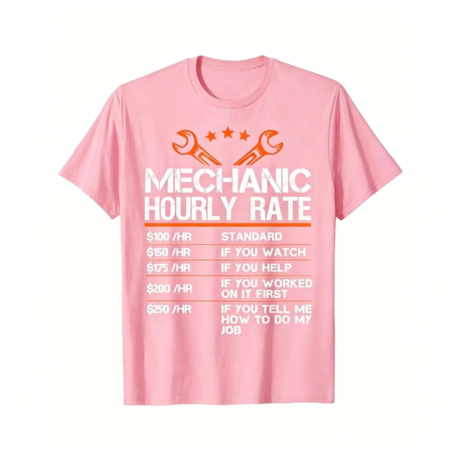 Summer t Shirts Funny Mechanic Hourly Rate Auto Repair Mechanic Labor Rates T-Shirt
