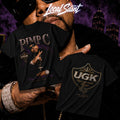LOCALSAINT Pimp C Long Live The Pimp Heavy Cotton Unisex Graphic T-Shirt Hoodie Houston Rap Texas UGK Underground KingzDJ Screw 713 Crewneck Tee, Vintage Streetwear Graphic T-Shirt Direct To Garment Breathable Print