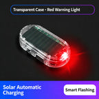 Solar Powered Fake Car Alarm Light,  Plastic Material Auto Light Sensor LED Simulated Security Warning Flashing Light, No Wiring DIY Car Anti-Theft Dummy Alarm Lamp