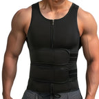 Sauna Vest, Double Belt Sauna Vest Waist Trainer, Men Body Shaping Waist Trainer Gym Fitness Breathable Sweat Abdominal Shaping Tank Top Muscle Sports Compression Workout Apparel