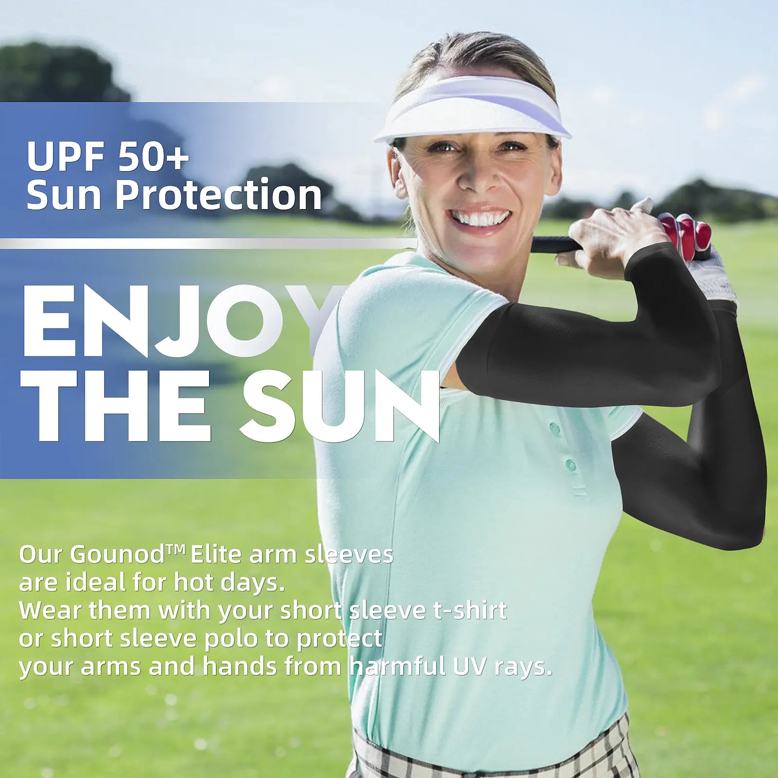 GOUNOD Sun Protection UV Arm Sleeves for Men Women Youth UPF 50+ Compression Cooling Football Sleeves FallFreshness Breast Cancer Awareness Month #Summervibes summerwins,summerwins,father'sdaygifts,campingessentials,campinggear