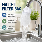 50-Pack Disposable Cotton Faucet Filter Bags with 5 Straps