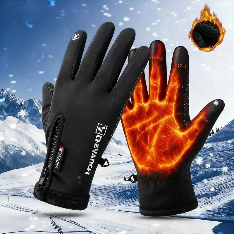 Unisex Windproof Touchscreen Fleece Gloves for Winter Outdoor Activities