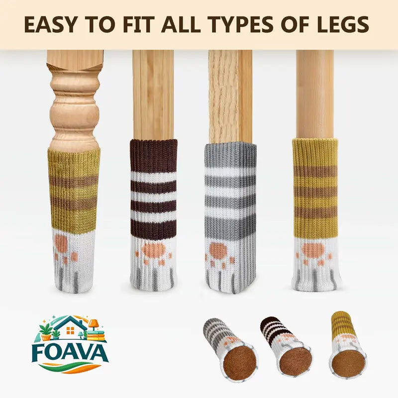16/24 Pcs Knit Chair Leg Floor Protectors, Anti-Scratch Furniture Leg Protectors for Hardwood Floors, High Stretch Fits Round and Square Legs, Floor Protection, Chair Leg Socks, Chair Socks