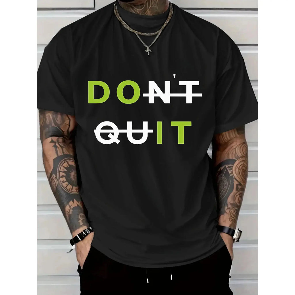 Men's Cotton Motivational Graphic Short Sleeve T-Shirt Casual Summer Wear White Tee