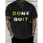 Men's Cotton Motivational Graphic Short Sleeve T-Shirt Casual Summer Wear White Tee