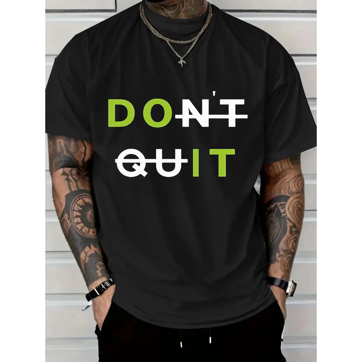Men's Cotton Motivational Graphic Short Sleeve T-Shirt Casual Summer Wear White Tee