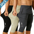 3-Pack Men's Ice Silk Straight-Leg Shorts | Below Knee Athletic Casual Shorts