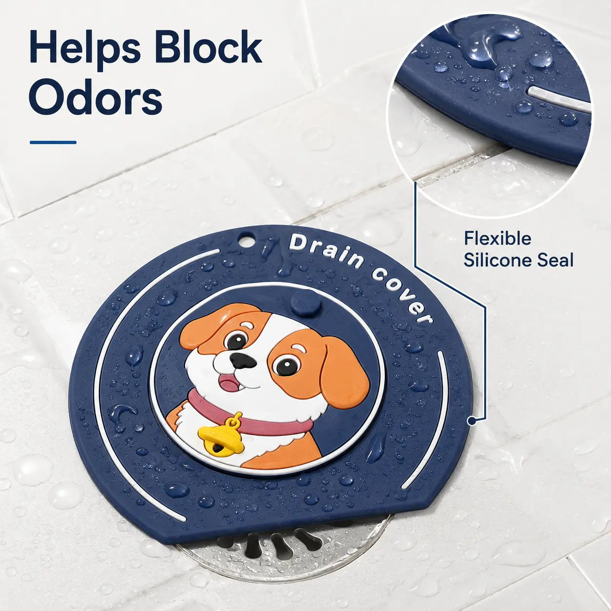 2-in-1 Cartoon Silicone Shower Bathtub Drain Cover