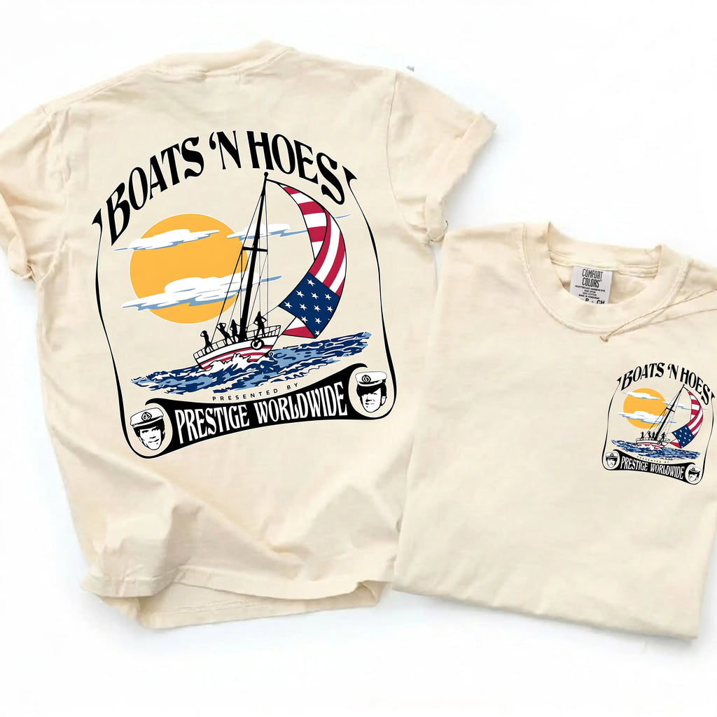 [Comfort Colors] Boats'n Hoez Summer Step Brothers Movie Tee, Vintage Retro Summer T-Shirt, Classic Shirt, Gift For Her, Funny Movie