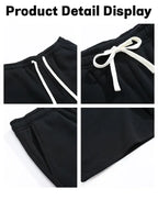 4-pack summer men’s shorts with a simple pocket design—versatile casual athletic shorts for everyday wear, featuring a drawstring waist for comfort.summervibes