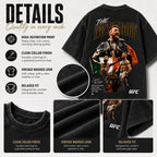 Men's UFC 329 Black Conor McGregor T-Shirt, The Notorious UFC Graphic Tee, UFC MMA Shirt, Gift for Fighters, Sports Apparel,Regular,Grunge