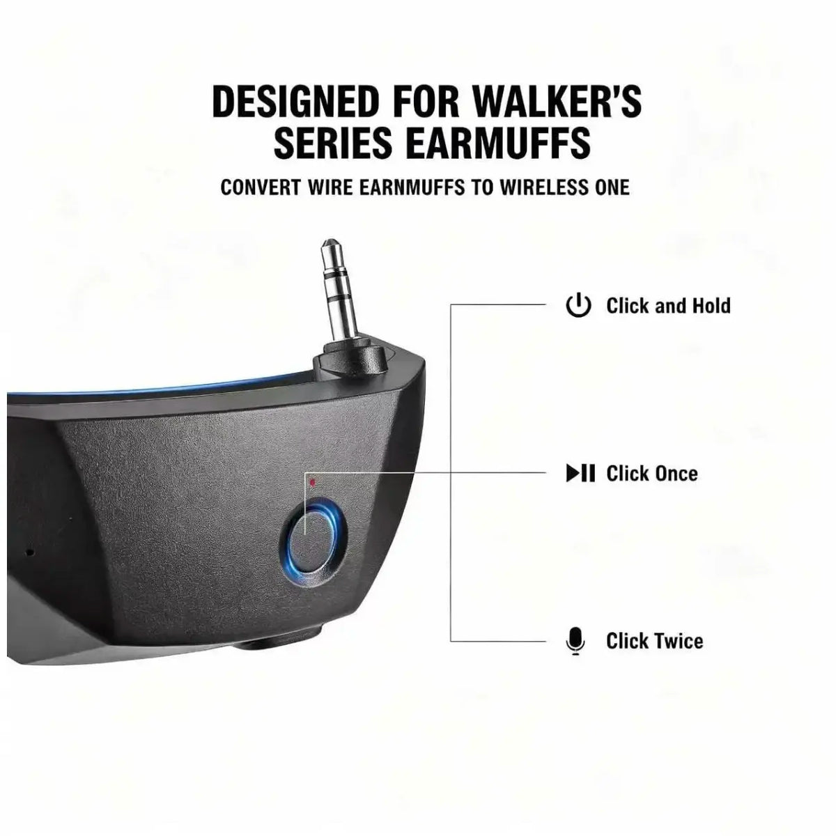 RAZOR Unisex Adjustable Tactical Ear Muffs with Velcro Patches, AAA Batteries & Aux Cable - Sports Over-Ear Noise Reduction Headset for Outdoor Shooting & Hunting
